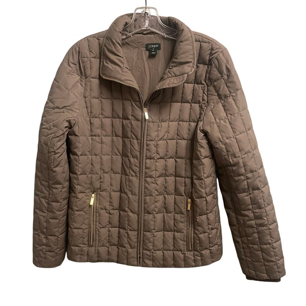 J. Crew Taupe Quilted Puffer Jacket